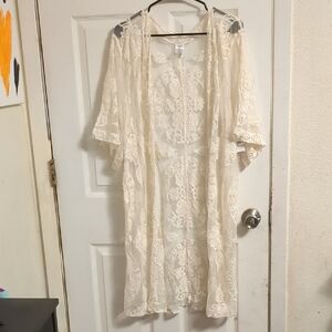 Time and Tru Cream Lace Cover-Up